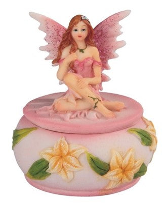 Fairy Trinket Box. Small.  Pink