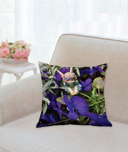 Pillow. Large 14 x 14" soft, plush **Violet and Sage**