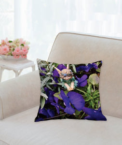 Pillow. Large 14 x 14" soft, plush **Violet and Sage**
