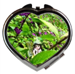 Compact Mirror. Heart-shaped 