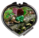 Compact Mirror. Heart-shaped. "Treedom"