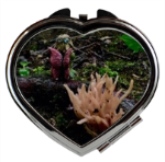 Compact Mirror. Heart-shaped. 