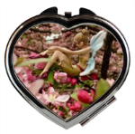 Compact Mirror. Heart-shaped.  