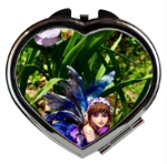 Compact Mirror. Heart-shaped.  