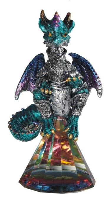 Dragon. Turquoise Blue on Crystal Pyramid