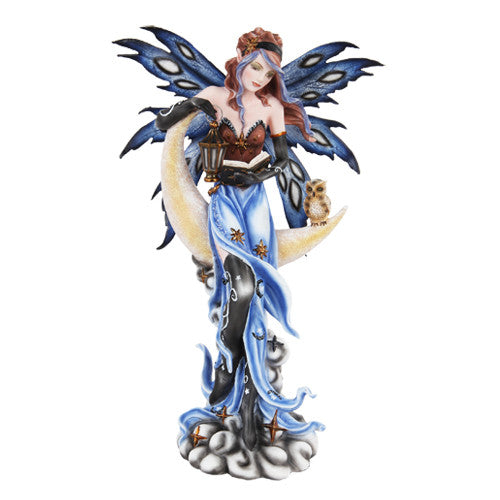 Fairy. Blue.  w/owl and moon