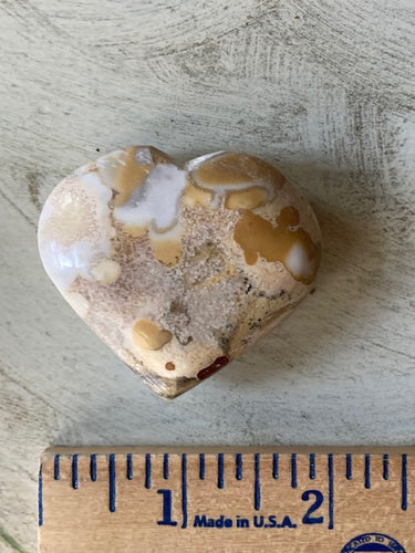 Heart. Medium. Jasper. Golden Spotted