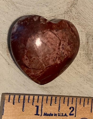 Heart. Medium. Calcite. Red