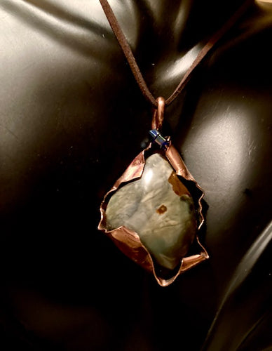 Necklace Slide. Polychrome (Desert) Jasper (polished) in Copper