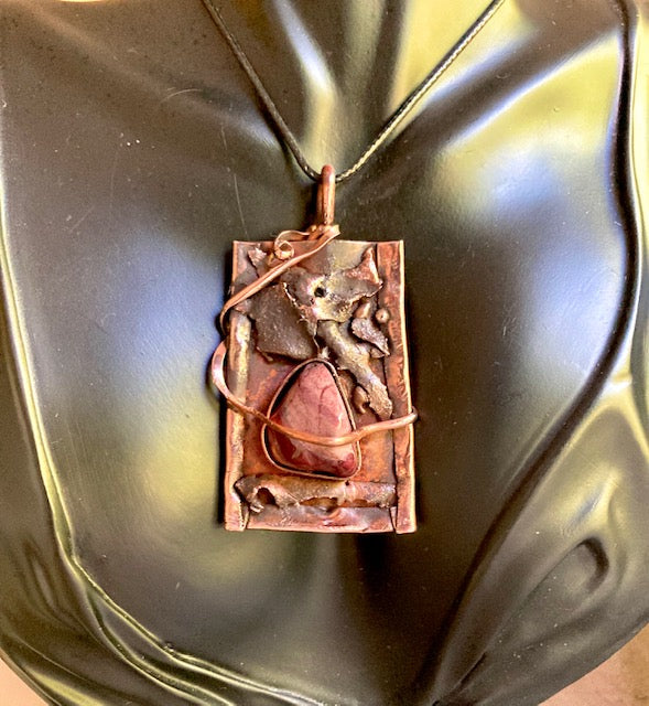 Necklace Slide. Mookaite (polished) in Copper