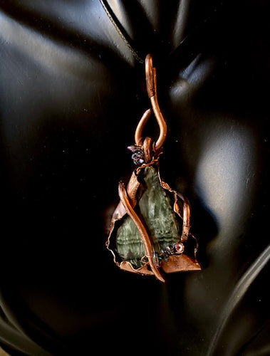 Necklace Slide. Seraphinite (polished) in Copper