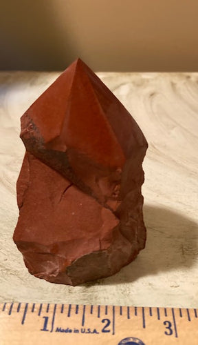 Point. Red Jasper. MED w/polished top