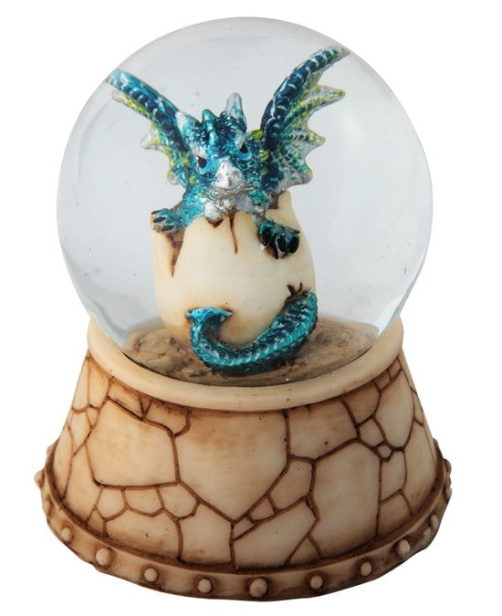 Snow Globe. Dragon Egg. Blue. Mini