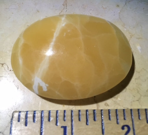 Crystal. Soapshape. Calcite, Orange, Medium