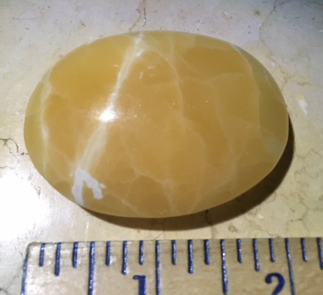Crystal. Soapshape. Calcite, Orange, Medium
