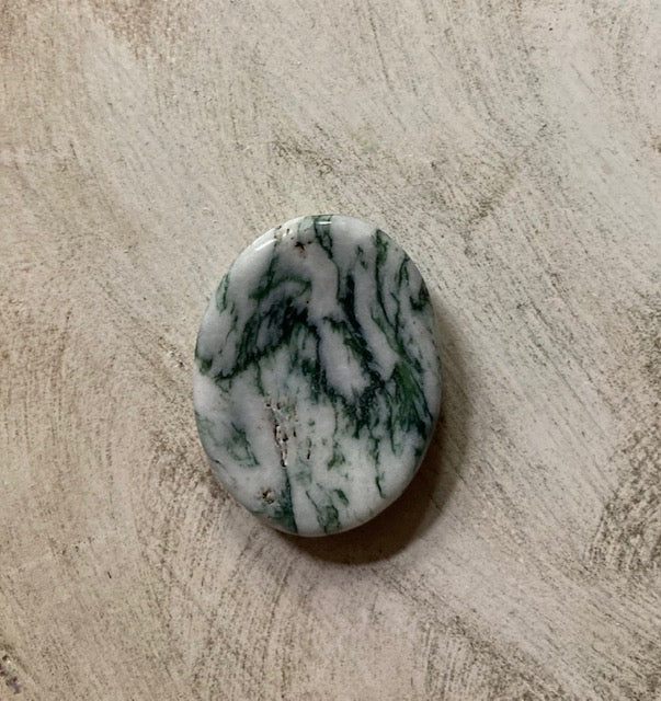 ManifeStones. Thumb Size.  Green Tree Agate