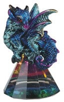 Dragon. Blue. on top crystal pyramid