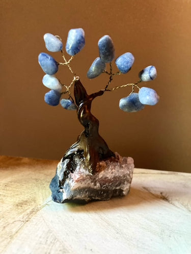 Crystal Tree. Quartz, Blue. Small