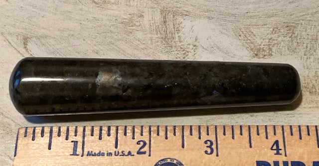 Crystal Massage Wand. Larvikite. Black