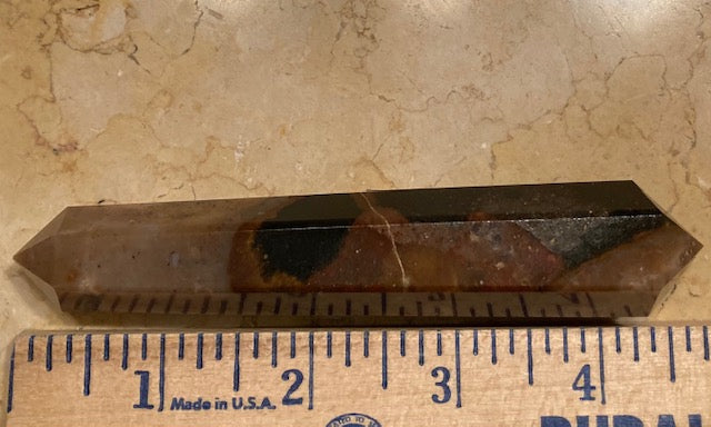 Crystal Massage Wand. Zebra Jasper. Two-point