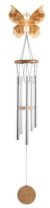 Wind Chime. Butterfly.  Wood Silhouette